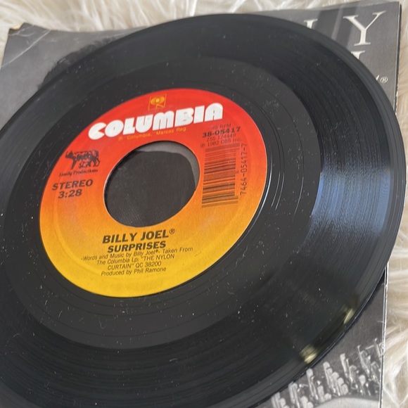 Vtg Billy Joel you’re only human second wind 45 small record in paper sleeve - Picture 7 of 17